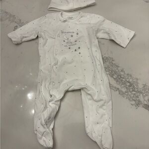 Little Me White Starry Night Footie